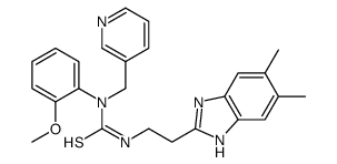 (9CI)-n-[2-(5,6-二甲基-1H-苯并咪唑-2-基)乙基]-n-(2-甲氧基苯基)-n-(3-吡啶甲基)-硫脲结构式