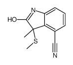 3-methyl-3-methylsulfanyl-2-oxo-1H-indole-4-carbonitrile结构式