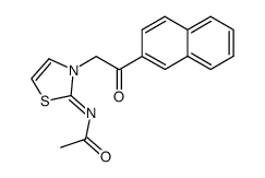 2-(2-acetylimino-thiazol-3-yl)-1-naphthalen-2-yl-ethanone结构式