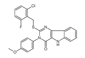 2-[(2-chloro-6-fluorophenyl)methylsulfanyl]-3-(4-methoxyphenyl)-5H-pyrimido[5,4-b]indol-4-one Structure
