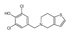 2,6-dichloro-4-(6,7-dihydro-4H-thieno[3,2-c]pyridin-5-ylmethyl)-phenol结构式
