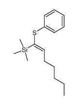 (E)-1-phenylthio-1-trimethylsilylheptene结构式