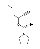 hex-1-yn-3-yl pyrrolidine-1-carbimidate结构式