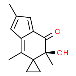 Spiro[cyclopropane-1,5-[5H]inden]-7(6H)-one, 6-hydroxy-2,4,6-trimethyl-, (6S)- (9CI) Structure
