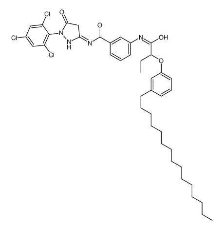 N-[4,5-dihydro-5-oxo-1-(2,4,6-trichlorophenyl)-1H-pyrazol-3-yl]-3-[[1-oxo-2-(3-pentadecylphenoxy)butyl]amino]benzamide structure