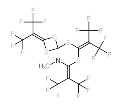 2,6,8-tris(1,1,1,3,3,3-hexafluoropropan-2-ylidene)-9-methyl-1,3,5,7-tetrathia-9-azaspiro[3.5]nonane结构式