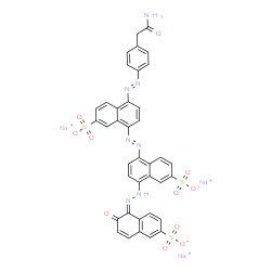 trisodium 5-[[4-[(4-acetamidophenyl)azo]-7-sulphonatonaphthyl]azo]-8-[(2-hydroxy-6-sulphonatonaphthyl)azo]naphthalene-2-sulphonate structure