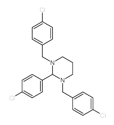 2-(4-chlorophenyl)-1,3-bis[(4-chlorophenyl)methyl]-1,3-diazinane结构式