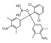 [bis(4-amino-3,5-dimethylphenyl)-(2,6-dichlorophenyl)methoxy]boronic acid Structure