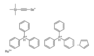 cyclopenta-1,3-diene,2-λ1-selanylethynyl(trimethyl)silane,ruthenium(5+),triphenylphosphanium结构式