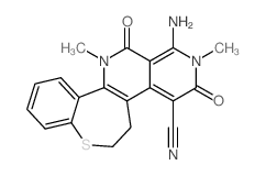 1-Amino-2,12-dimethyl-3,13-dioxo-2,3,5,6,12,13-hexahydro(1)benzothiepino(5,4-c)(2,7)naphthyridine-4-carbonitrile结构式