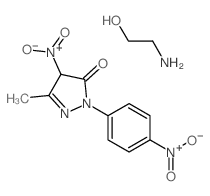 2-aminoethanol; 5-methyl-4-nitro-2-(4-nitrophenyl)-4H-pyrazol-3-one Structure