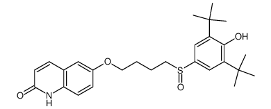 6-[4-(4-Hydroxy,3,5-di-tert. butylphenyl-sulfinyl)butoxy]-carbostyril结构式