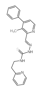 1-[(3-methyl-4-phenyl-pyridin-2-yl)methylideneamino]-3-(2-pyridin-2-ylethyl)thiourea结构式