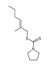 (E)-2-methylhex-2-en-1-yl pyrrolidine-1-carbodithioate结构式