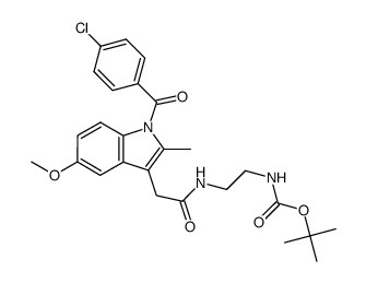 tert-butyl(2-(2-(1-(4-chlorobenzoyl)-5-methoxy-2-methyl-1H-indol-3-yl)acetamido)ethyl)carbamate结构式