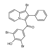 (1-Bromo-2-phenyl-indolizin-3-yl)-(3,5-dibromo-4-hydroxy-phenyl)-methanone结构式