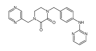 1-(pyrazin-2-ylmethyl)-4-[[4-(pyrimidin-2-ylamino)phenyl]methyl]piperazine-2,3-dione结构式