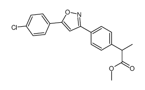 methyl 2-[4-[5-(4-chlorophenyl)-1,2-oxazol-3-yl]phenyl]propanoate结构式
