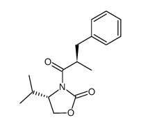 4(S)-(1-methylethyl)-3-(2(R)-methyl-1-oxo-3-phenylpropyl)-2-oxazolidinone Structure