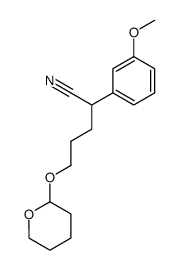2-(3-methoxyphenyl)-5-((tetrahydro-2H-pyran-2-yl)oxy)pentanenitrile结构式