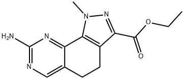 8-氨基-1-甲基-4,5-二氢-1H-吡唑[4,3-H]喹唑啉-3-甲酸乙酯结构式