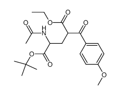 2-Acetylamino-4-(4-methoxy-benzoyl)-pentanedioic acid 1-tert-butyl ester 5-ethyl ester Structure