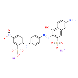 7-amino-4-hydroxy-3-[[4-[(4-nitro-2-sulphophenyl)amino]phenyl]azo]naphthalene-2-sulphonic acid, sodium salt Structure