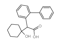 alpha-(1-Hydroxycyclohexyl)-biphenylacetic acid, (-)- structure