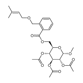 methyl 2,3,4-tri-3-O-acetyl-6-O-[2-(prenyloxymethyl)benzoyl]-α-D-glucopyranoside Structure