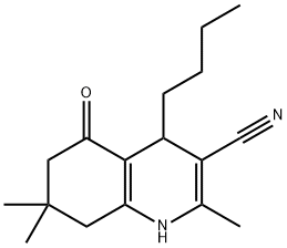 4-butyl-2,7,7-trimethyl-5-oxo-1,4,5,6,7,8-hexahydro-3-quinolinecarbonitrile结构式