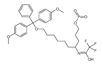 [10-[bis(4-methoxyphenyl)-phenylmethoxy]-4-[(2,2,2-trifluoroacetyl)amino]decoxy]-oxido-oxophosphanium结构式