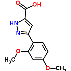 5-(2,4-DIMETHOXY-PHENYL)-2H-PYRAZOLE-3-CARBOXYLIC ACID结构式
