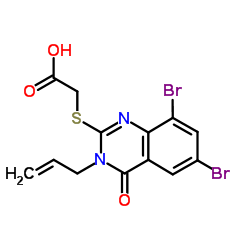 (3-ALLYL-6,8-DIBROMO-4-OXO-3,4-DIHYDRO-QUINAZOLIN-2-YLSULFANYL)-ACETIC ACID Structure