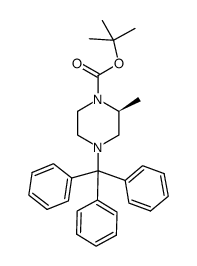 (2S)-1-piperazinecarboxylic acid, 2-methyl-4-(triphenylmethyl)-1,1-dimethylethyl ester Structure