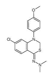 7-chloro-4-(2,2-dimethylhydrazono)-1-(4-methoxyphenyl)-1,4-dihydro-2H-benzo[d][1,3]thiazine结构式