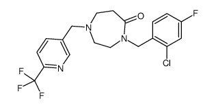 4-(2-Chloro-4-fluorobenzyl)-1-{[6-(trifluoromethyl)-3-pyridinyl]m ethyl}-1,4-diazepan-5-one结构式