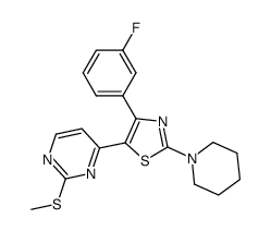 4-[4-(3-fluorophenyl)-2-piperidin-1-yl-thiazol-5-yl]-2-methylsulfanylpyrimidine结构式