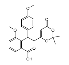 2-[2-(2,2-dimethyl-6-oxo-6H-[1,3]dioxin-4-yl)-1-(4-methoxyphenyl)-ethyl]-3-methoxy-benzoic acid结构式