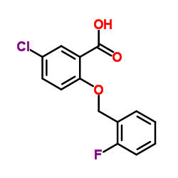 5-Chloro-2-[(2-fluorobenzyl)oxy]benzoic acid Structure