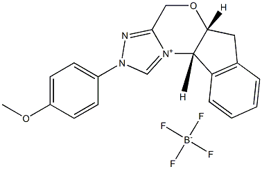 (5AR,10bS)-2-(4-methoxyphenyl)-5a,10b-dihydro-4H,6H-indeno[2,1-b][1,2,4]triazolo[4,3-d][1,4]oxazin-2-ium tetrafluoroborate Structure