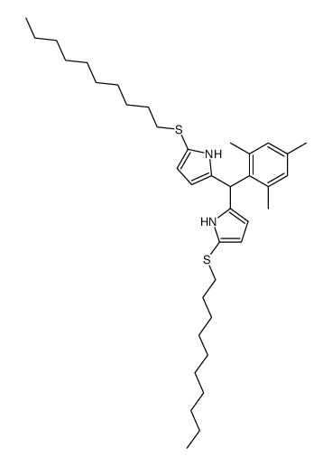 5,5'-(mesitylmethylene)bis(2-(decylthio)-1H-pyrrole)结构式