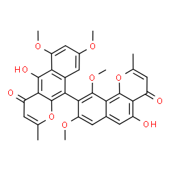 5-Hydroxy-10-(5-hydroxy-8,10-dimethoxy-2-methyl-4-oxo-4H-naphtho[1,2-b]pyran-9-yl)-6,8-dimethoxy-2-methyl-4H-naphtho[2,3-b]pyran-4-one structure