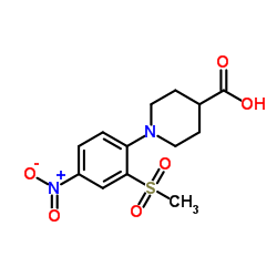 1-[2-(Methylsulfonyl)-4-nitrophenyl]-4-piperidinecarboxylic acid Structure