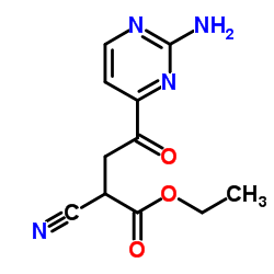 Ethyl 4-(2-amino-4-pyrimidinyl)-2-cyano-4-oxobutanoate Structure