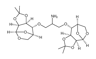 2-Amino-1,3-bis(1,6-anhydro-2,3-O-isopropylidene-b-D-mannopyranose-4-O-yl)-propane结构式