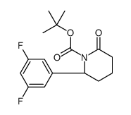tert-butyl (2S)-2-(3,5-difluorophenyl)-6-oxo-piperidine-1-carboxy late Structure