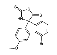 4-(3-bromophenyl)-4-(4-methoxyphenyl)-1,3-thiazolidine-2,5-dithione结构式