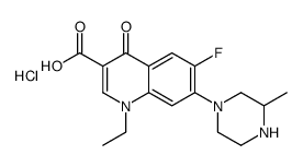 1-ethyl-6-fluoro-7-(3-methylpiperazin-1-yl)-4-oxoquinoline-3-carboxylic acid,hydrochloride结构式
