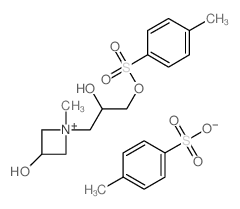 1-[2-hydroxy-3-(4-methylphenyl)sulfonyloxy-propyl]-1-methyl-1-azoniacyclobutan-3-ol; 4-methylbenzenesulfonic acid Structure